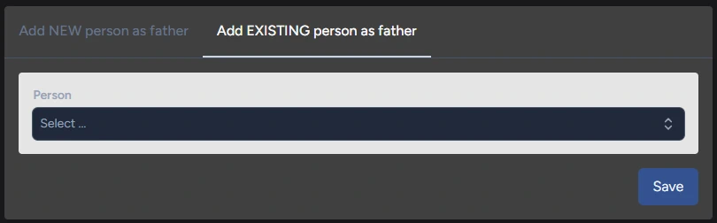 Add existing person as father